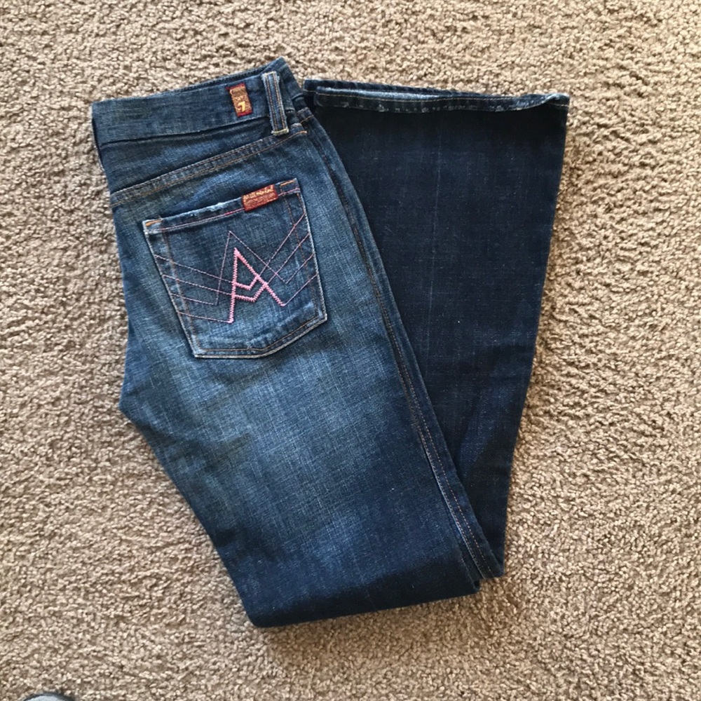 7 for all mankind flared pink A pocket jeans